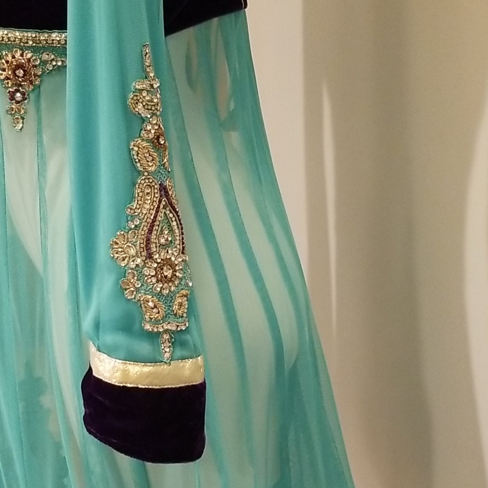 Naaz Blue and Purple Salwar Kameez w Duppata sz 36 - Picture 6 of 13